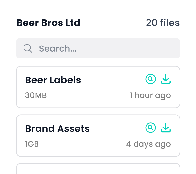 Organise customer files and assets